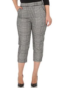 Berrylook Fashion plaid printed casual five-point pants online, stores and shops, Grid Casual Pants,