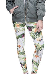 Berrylook Fashion plant print casual leggings shoping, shop, hue leggings, capri leggings