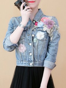 Berrylook Fashion Short Embroidered Jacket shop, online shop, Long Jackets, long jackets for women, womens casual jackets