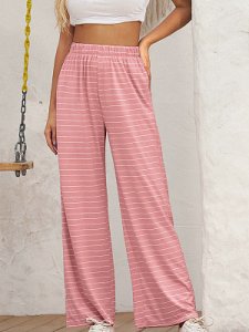 Berrylook Fashion striped high waist pink sweatpants online sale, stores and shops, stripe Casual Pants,