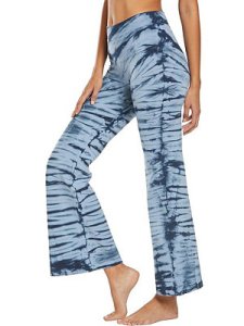 Berrylook Fashion tie-dye high waist casual flared pants online shopping sites, sale, Tie Casual Pants,