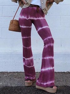 Berrylook Fashion tie-dye printed high-rise wide-leg pants clothing stores, clothes shopping near me,