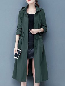 Berrylook Fashion waist hooded long trench coat clothes shopping near me, online, Long Trench Coats,