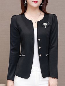 Berrylook Fashion womens pure color single-breasted blazer shoping, online shop, Solid Blazers, tweed blazer womens, womens blazer jacket