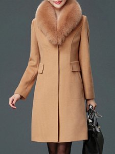 Berrylook Faux Fur Collar Plain Coat clothing stores, online stores, black jacket mens, olive green jacket women's