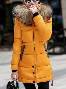 Berrylook Faux Fur Collar Slit Pocket Zipper Quilted Plain Coats clothing stores, online, jean jacket with fur, coats & jackets