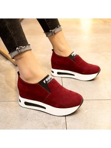 Berrylook Flat bottom increased wild round toe casual fashion sneakers stores and shops, clothes shopping near me,