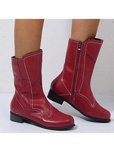 Berrylook Flat large side zip retro mid-top boots clothes shopping near me, online shop,