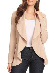 Berrylook Fold-Over Collar Plain Blazers online shop, stores and shops, plain Blazers, girls blazer, white blazer women