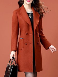 Berrylook Fold-Over Collar Plain Coat stores and shops, shoping, warmest winter jacket, black jacket mens