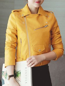 Berrylook Fold-Over Collar Plain Jackets online sale, shoping, plain Jackets, warmest winter coats, bubble coat