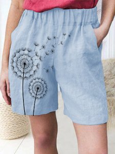 Berrylook Fresh dandelion printed lace-up shorts shoppers stop, online sale,