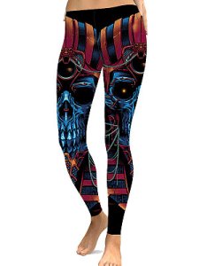 Berrylook Halloween skull digital print casual leggings online sale, clothes shopping near me, black leggings, high waisted leggings