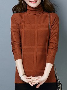 Berrylook Heap Collar Plain Long Sleeve Knit Pullover shoping, clothing stores, Solid Pullover, sweater, long cardigan sweater