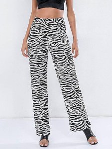 Berrylook High-waisted baggy fashion slacks sale, online shopping sites, printing Casual Pants,
