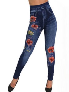 Berrylook Imitation denim printed leggings, high elasticity and slim pants stores and shops, online shop, leggins, jeggings