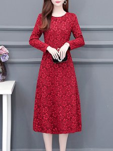 Berrylook Ladies fashion round neck flower dress online shopping sites, shoping, shirt dress, shift dress
