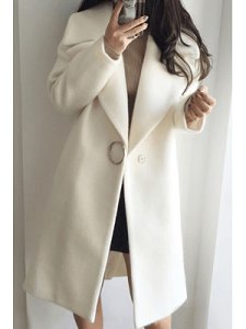 Berrylook Lapel Single Button Plain Pocket Woolen Coat stores and shops, clothes shopping near me, winter clothes for women, military jacket women