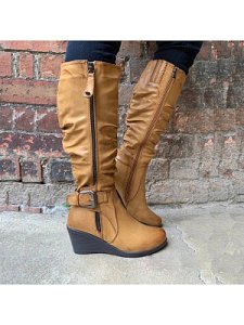 Berrylook Leather boots side zip fashion boots online, online sale,