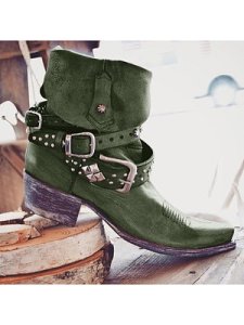 Berrylook Martin boots rivet embroidered booties side zipper shoppers stop, shop,