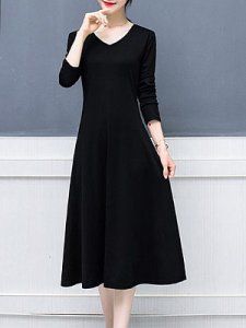 Berrylook New Korean version of solid color dress shoping, clothing stores, flowy dresses, floral fit and flare dress