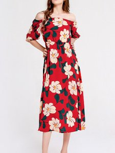 Berrylook One-shoulder Print Dress online sale, shoppers stop, below the knee dresses, white linen dress
