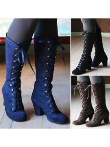 Berrylook Plain Chunky Round Toe Boots shoping, stores and shops,