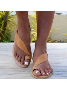 Berrylook Plain Flat Peep Toe Casual Date Flat Sandals sale, online sale, Plain Flat Sandals,