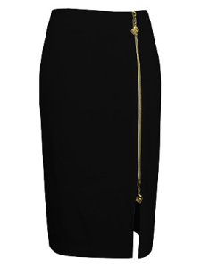 Berrylook Plain Zips Slit Pencil Midi Skirt clothing stores, online sale,