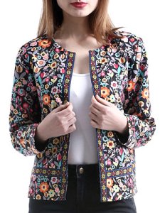 Berrylook Printed jacket online sale, online, Long Jackets, warm jackets for women, black puffer jacket women's