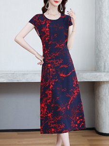 Berrylook Printed Loose And Comfortable Dress shoping, online, sequin dress, black maxi dress