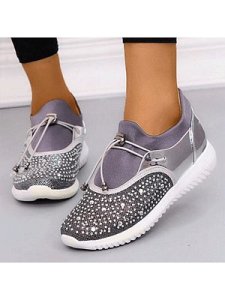 Berrylook Pure color rhinestone casual sneakers stores and shops, online shopping sites,