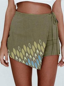 Berrylook Retro print lace up skirt clothing stores, shop,