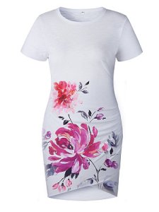 Berrylook Round Neck Bag Hip Slim Irregular Short Sleeve Female Dress online, online sale, formal dresses, bodycon midi dress