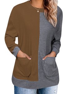 Berrylook Round Neck Color Block Long Sleeve Knit Pullover stores and shops, online stores, cute sweaters, red cardigan