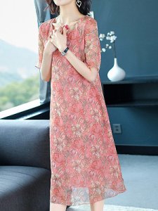 Berrylook Round Neck Floral Printed Maxi Dress clothing stores, shop, sweater dress, off the shoulder dress