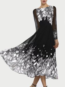 Berrylook Round Neck Floral Printed Maxi Dress online shop, fashion store, homecoming dresses, sweater dress