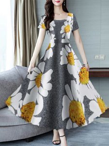 Berrylook Round Neck Floral Printed Maxi Dress shoppers stop, online shopping sites, semi formal dresses, dresses for juniors