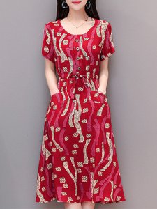 Berrylook Round Neck Floral Printed Shift Dress online sale, online shopping sites, sleeveless shift dress, floral shift dress