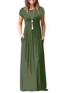 Berrylook Round Neck Patch Pocket Plain Maxi Dress stores and shops, online sale, Fitted Maxi Dresses, casual maxi dresses, tea length dresses