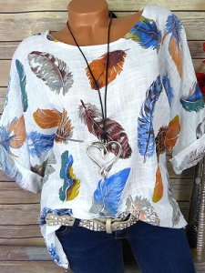 Berrylook Round Neck Patchwork Feather Blouses online, fashion store, silk blouse, summer tops for women