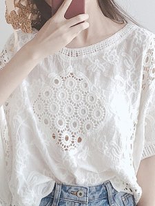 Berrylook Round Neck Patchwork Short Sleeve Knit Pullover shoppers stop, clothing stores, white cardigan, cardigan