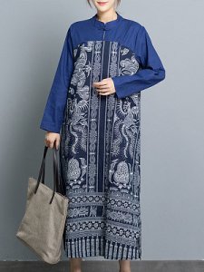 Berrylook Round Neck Printed Big Swing Dress online shop, clothes shopping near me, off the shoulder dress, petite maxi dresses