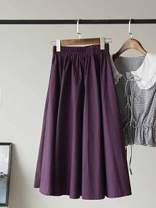Berrylook Simple style solid color elastic high waist mid-length multicolor skirt online shopping sites, sale, Solid Maxi Skirts,