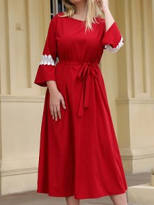 Berrylook Solid Color Lace-up Long Dress online shop, sale, sequin dress, wedding guest dresses