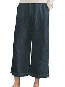 Berrylook Stylish cotton and linen wide leg pants in solid colors shoping, clothing stores,