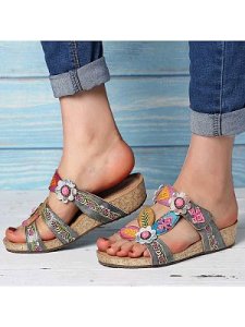 Berrylook Thick retro ethnic wind slippers online shopping sites, online shop,