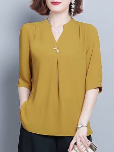 Berrylook V-neck Chiffon Beaded Blouse sale, clothes shopping near me, shirts for women, summer tops