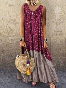 Berrylook V Neck Decorative Buttons Floral Printed Maxi Dress online, shoppers stop, Fitted Maxi Dresses, long sleeve dress, graduation dress