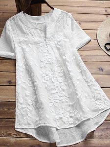 Berrylook V Neck Patchwork Embroidery Blouses sale, online shop, summer tops for women, white shirt womens